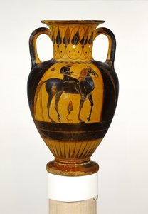 Chalcidian颈部双耳瓶与裸体骑手c.520-510 BC（赤土陶器）